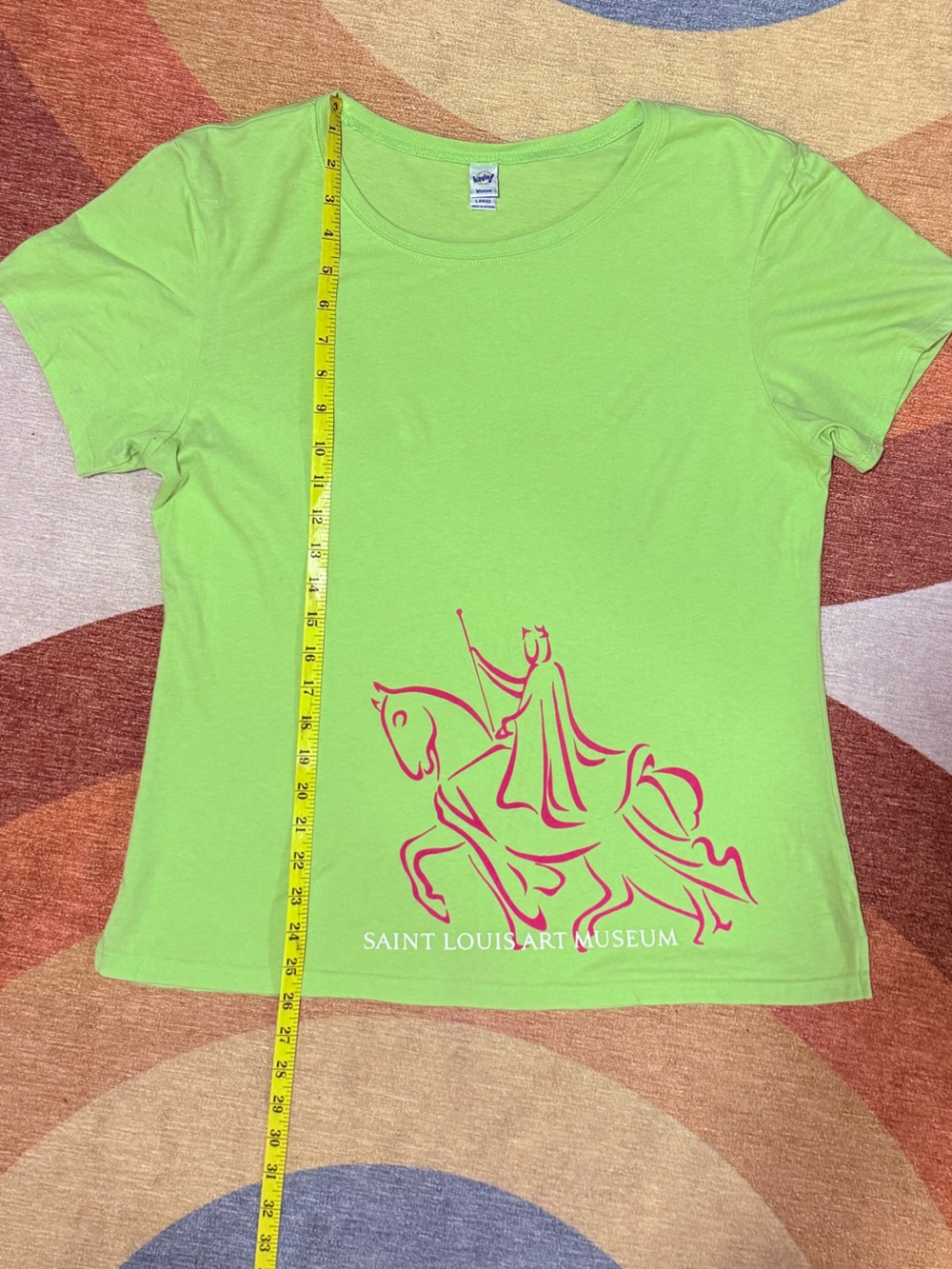 Kavio Lime Green Short Sleeve Tee with Pink Graphic